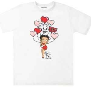 Betty boop hearts balloon graphic tee shirt XL NWT